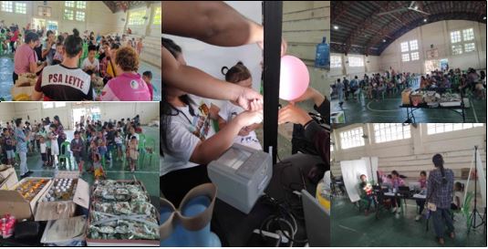 PSA Leyte, through its PhilSys Registration Team and in coordination with the Local Government Unit (LGU) of Tabontabon along with its Sangguniang Barangay counterparts, working at full force during the Municipal Launching of the National ID Rehistro Bulilit Campaign in the Gymnasium of Tabontabon, Leyte.