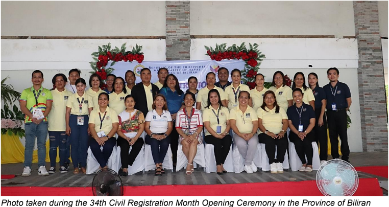 Photo taken during the 34th Civil Registration Month Opening Ceremony in the Province of Biliran