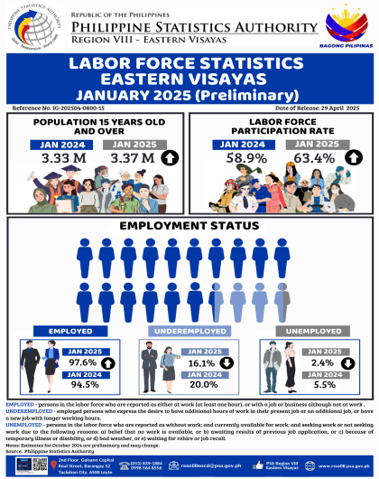 Labor Force Statistics Eastern Visayas January 2025 (Preliminary)