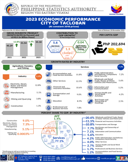 2023 Economic Performance City of Tacloban (at Constant 2018 Prices)